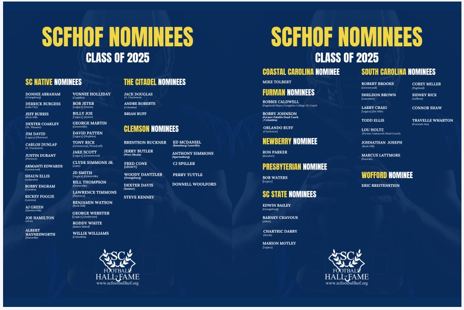 SCFHOF Announces Class of 2025 Nominees and Online Voting Period