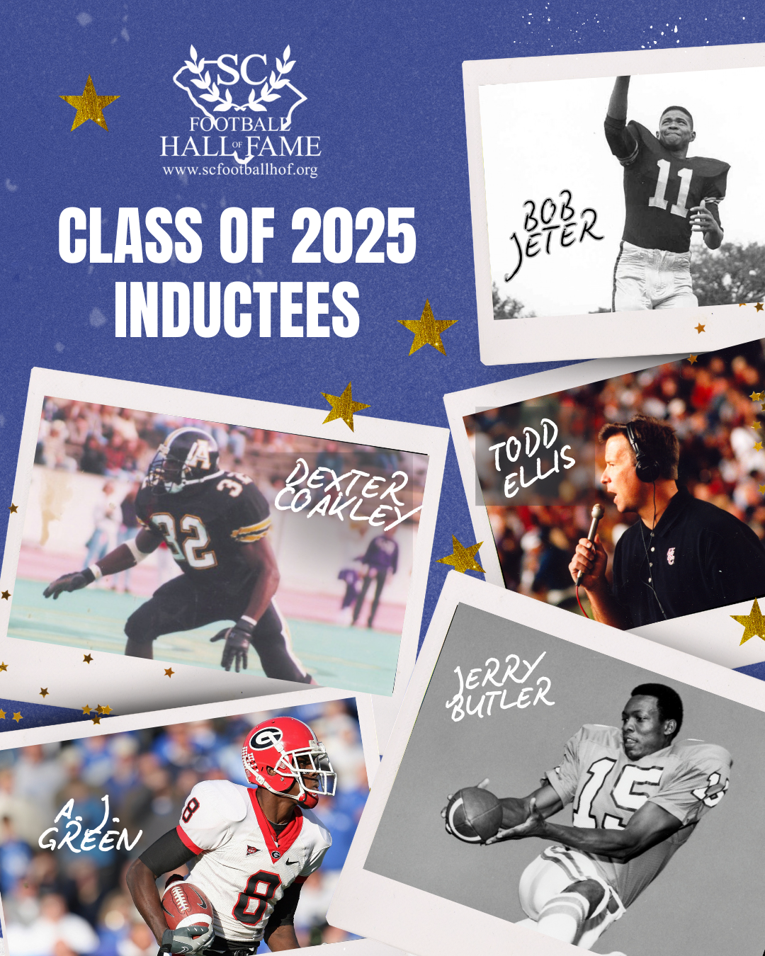 South Carolina Football Hall of Fame Announces Distinguished Class of 2025 and Honorees for 13th Annual Enshrinement Ceremony