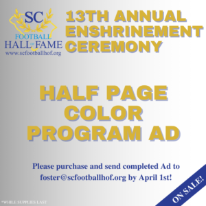 13th Annual Enshrinement Ceremony Half Page Color Ad